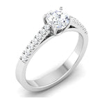 Load image into Gallery viewer, 50 Pointer Platinum Diamond Solitaire Ring with Diamond Shank For Women JL PT 485   Jewelove.US
