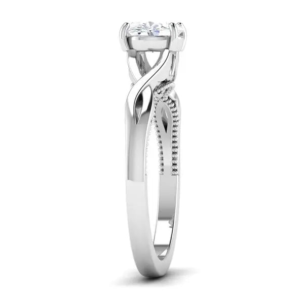 50 Pointer Platinum Solitaire Engagement Ring with a Twist JL PT 6583   Jewelove.US