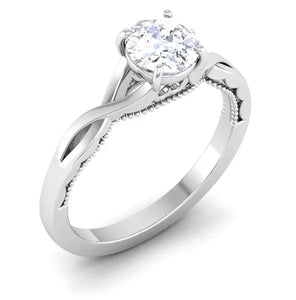 50 Pointer Platinum Solitaire Engagement Ring with a Twist JL PT 6583   Jewelove.US