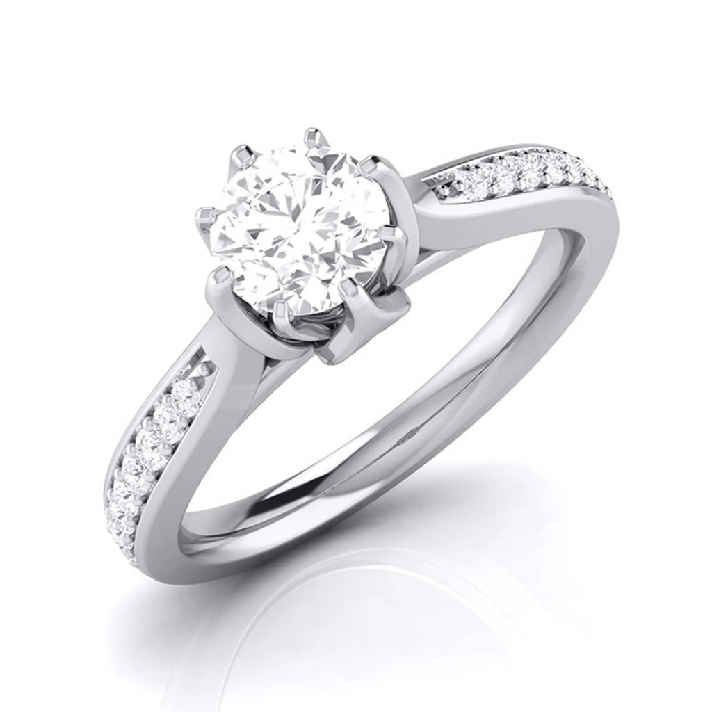 50-Pointer Solitaire Diamond Shank Platinum Ring JL PT G 109-A   Jewelove.US