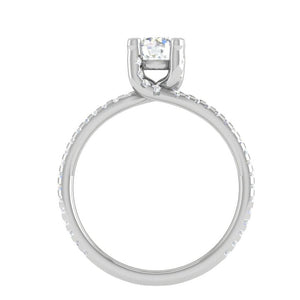 1-Carat Solitaire Diamond Split Shank Platinum Ring JL PT RP RD 182-C