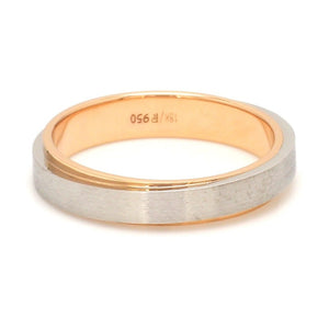 Slanting Platinum & Rose Gold Couple Rings JL PT 635