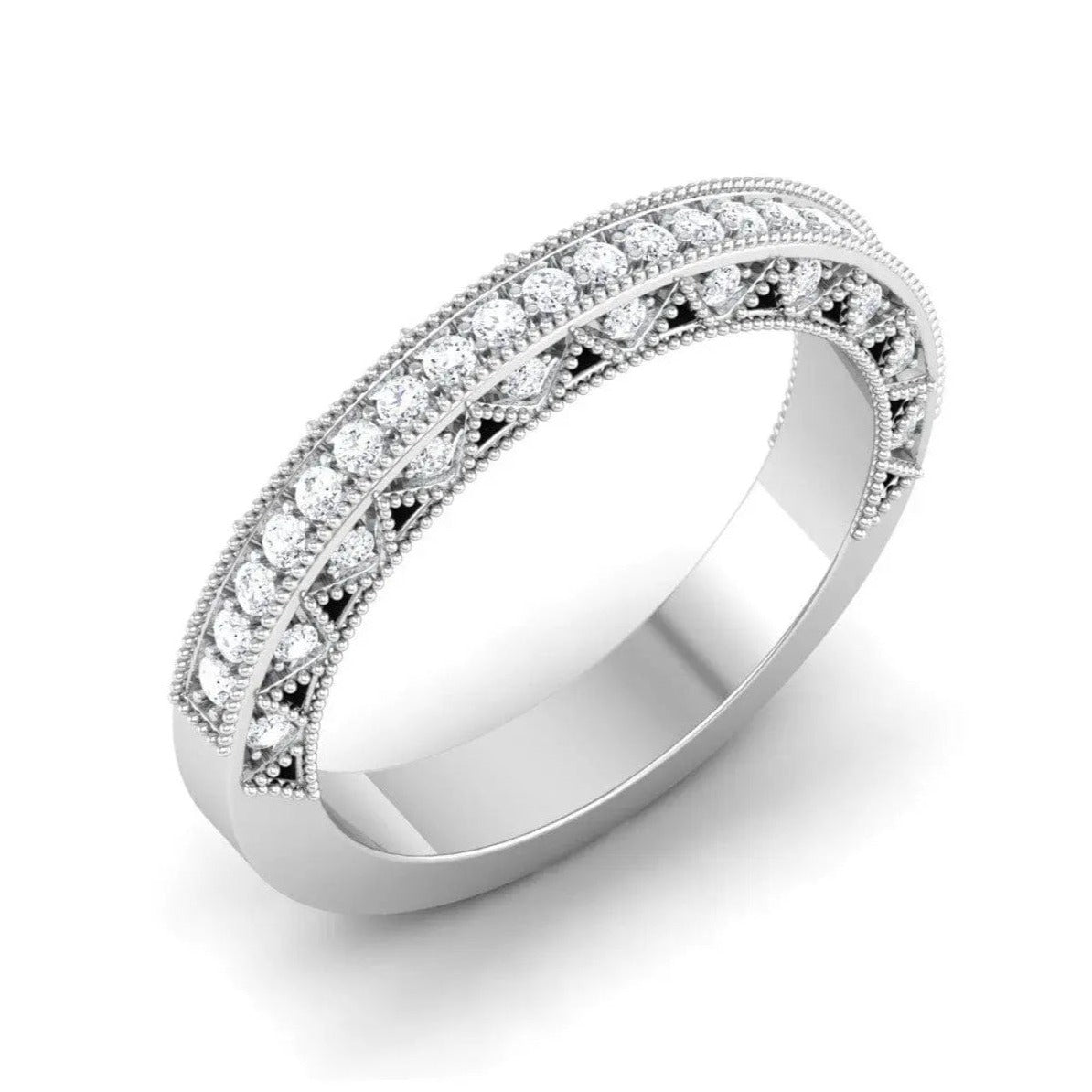 Exquisite Half Eternity Platinum Ring with Diamonds JL PT 443