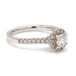 Load image into Gallery viewer, 40-Pointer Platinum Solitaire Engagement Ring with Diamond Halo &amp; Shank JL PT 671
