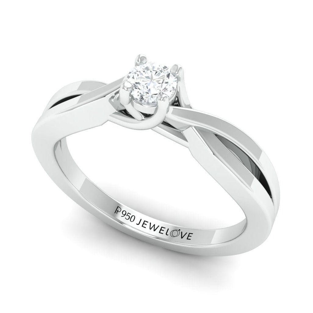 Pointer Classic 4 Prong Solitaire Ring made in Platinum JL PT 676