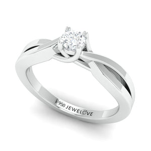 Pointer Classic 4 Prong Solitaire Ring made in Platinum JL PT 676