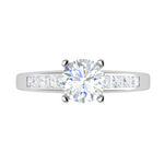 Load image into Gallery viewer, 2-Carat Lab Grown Solitaire with Princess cut Diamond Shank Platinum Ring JL PT RC PR LG G 186-D
