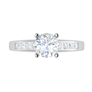 2-Carat Lab Grown Solitaire with Princess cut Diamond Shank Platinum Ring JL PT RC PR LG G 186-D