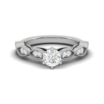 Load image into Gallery viewer, 50-Pointer Lab Grown Solitaire Diamond Accents Platinum Ring JL PT RP RD LG G 153
