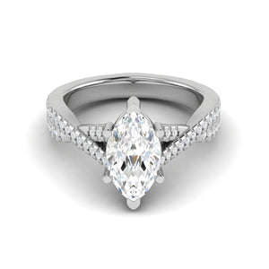 70-Pointer Marquise Solitaire Diamonds Twisted Shank Platinum Ring JL PT REPS1456-B   Jewelove.US