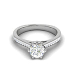 Load image into Gallery viewer, 1.5-Carat Lab Grown Solitaire Diamond Shank Platinum Engagement Ring JL PT RV RD LG G 108-C
