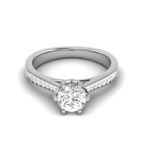 1.5-Carat Lab Grown Solitaire Diamond Shank Platinum Engagement Ring JL PT RV RD LG G 108-C