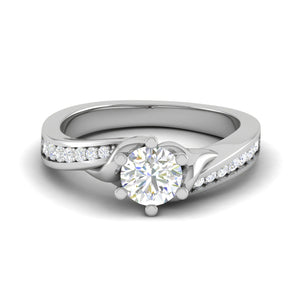 50-Pointer Lab Grown Solitaire Platinum Diamond Shank Engagement Ring JL PT LG G WB6004E