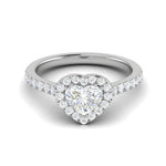 Load image into Gallery viewer, 50-Pointer Heart Solitaire Halo Diamond Shank Platinum Ring JL PT RH HS 139-A   Jewelove.US
