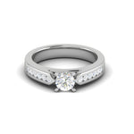 Load image into Gallery viewer, 1-Carat Lab Grown Solitaire Diamond Shank Platinum Ring for Women JL PT RV RD LG G 112-B
