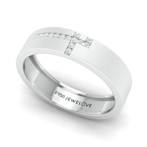 Designer Platinum Love Bands with Diamonds JL PT 162