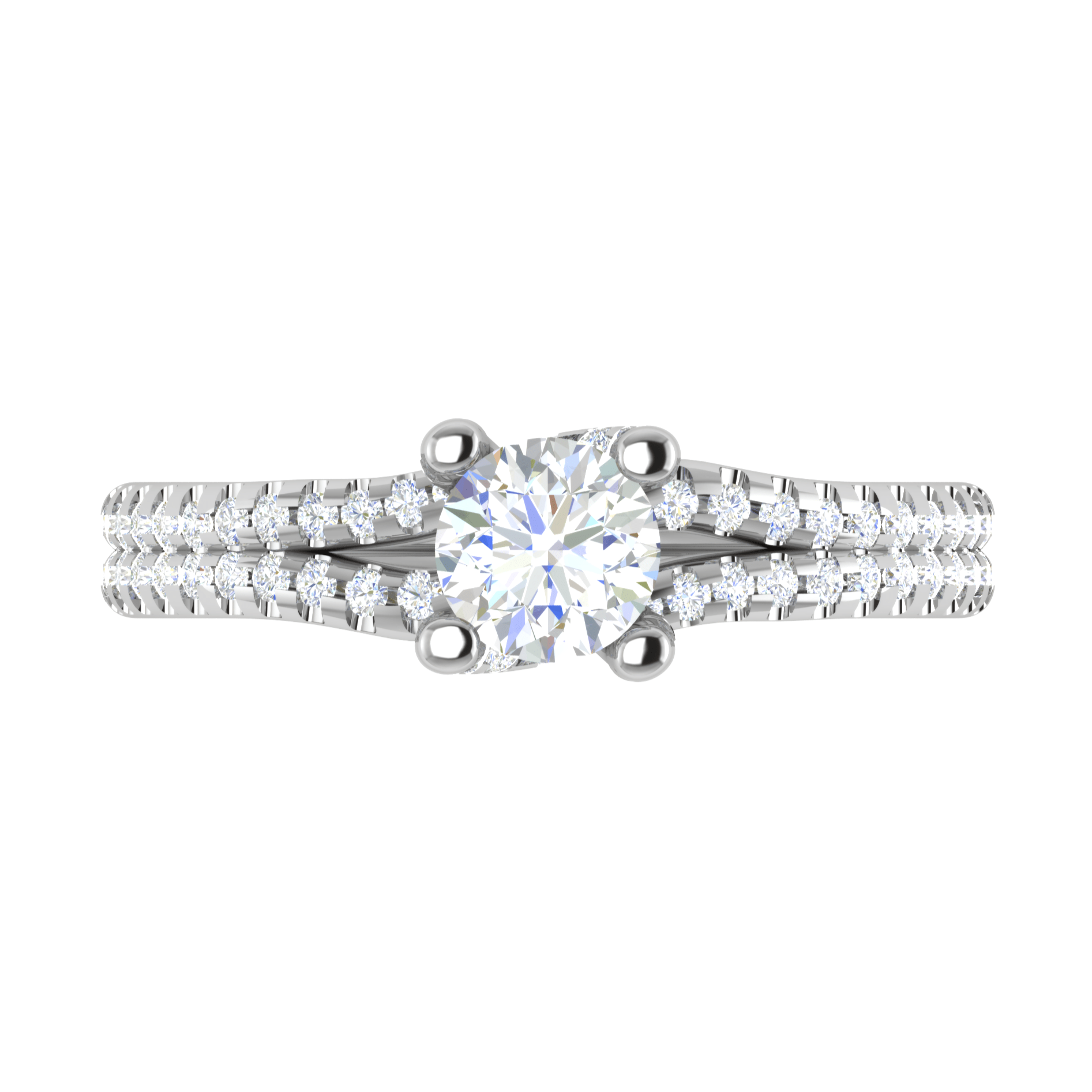 70-Pointer Solitaire Diamond Split Shank Platinum Ring JL PT RP RD 182-B