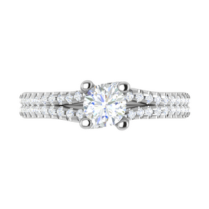 70-Pointer Solitaire Diamond Split Shank Platinum Ring JL PT RP RD 182-B