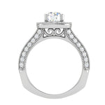 Load image into Gallery viewer, 70-Pointer Solitaire Halo Platinum Split Shank Engagement Ring JL PT WB5982E-B
