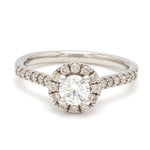 Load image into Gallery viewer, 40-Pointer Platinum Solitaire Engagement Ring with Diamond Halo &amp; Shank JL PT 671
