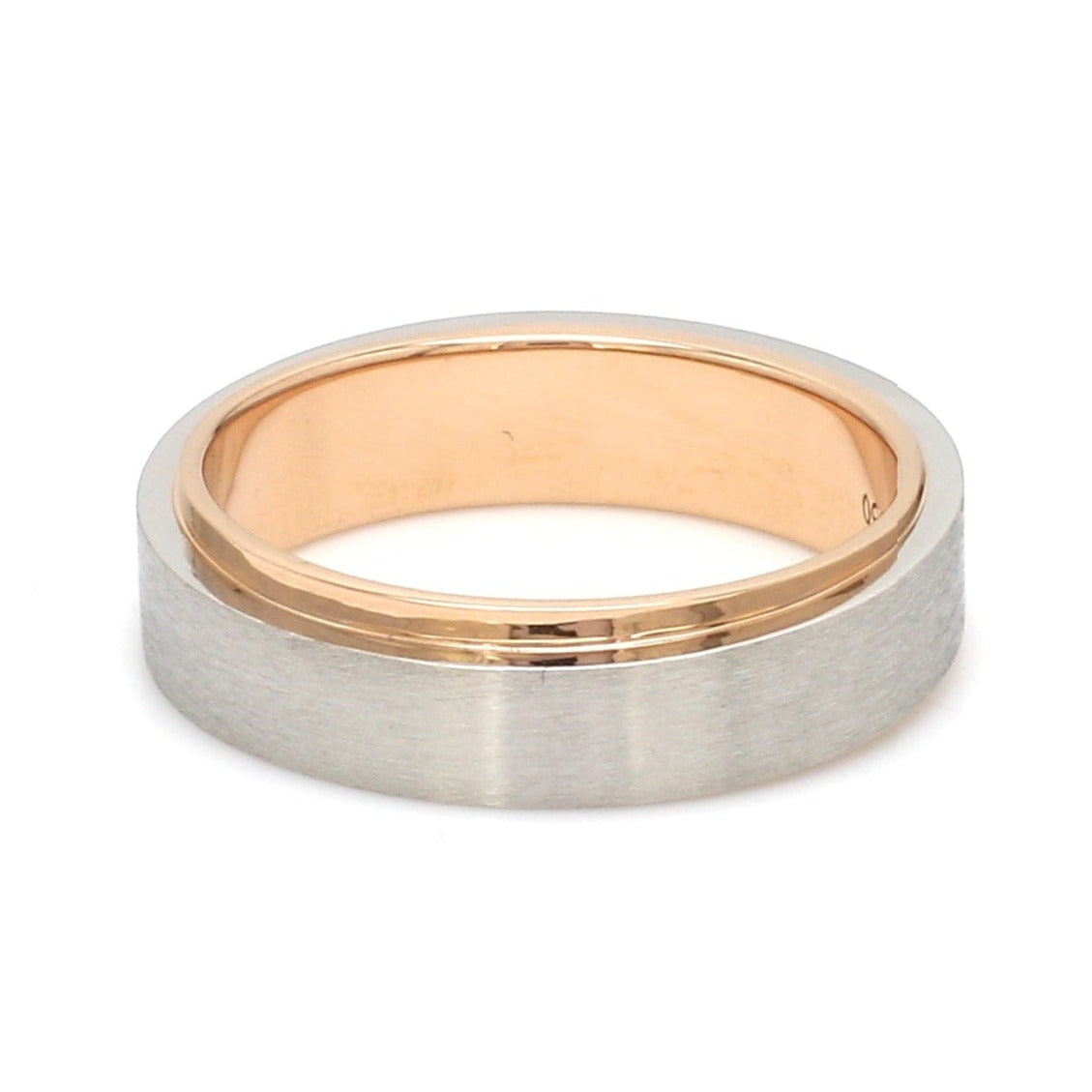 Slanting Platinum & Rose Gold Couple Rings JL PT 635