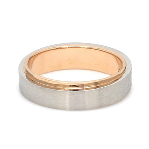 Slanting Platinum & Rose Gold Couple Rings JL PT 635