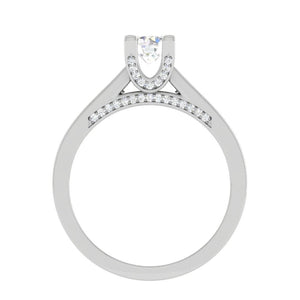 1-Carat Solitaire Diamond Shank Platinum Ring JL PT RP RD 140-C