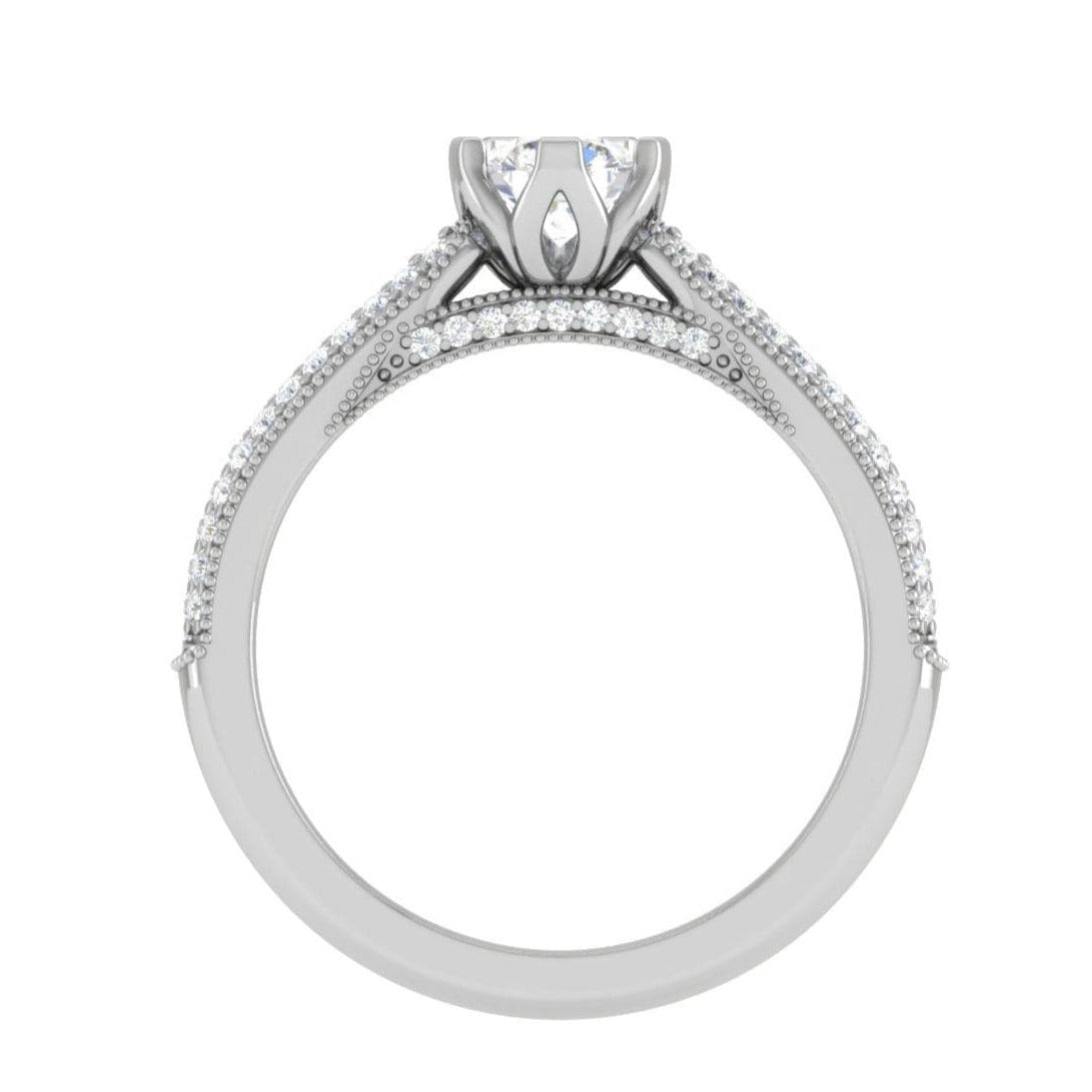 1-Carat Solitaire Diamond Split Shank Platinum Ring JL PT RP RD 159-C