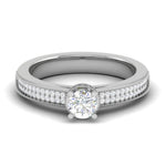 Load image into Gallery viewer, 50-Pointer Solitaire Single Halo Diamond Shank Platinum Ring JL PT RP RD 157-A
