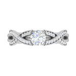 Load image into Gallery viewer, 1-Carat Lab Grown Solitaire Diamond Twisted Shank Platinum Ring JL PT RP RD LG G 148-B
