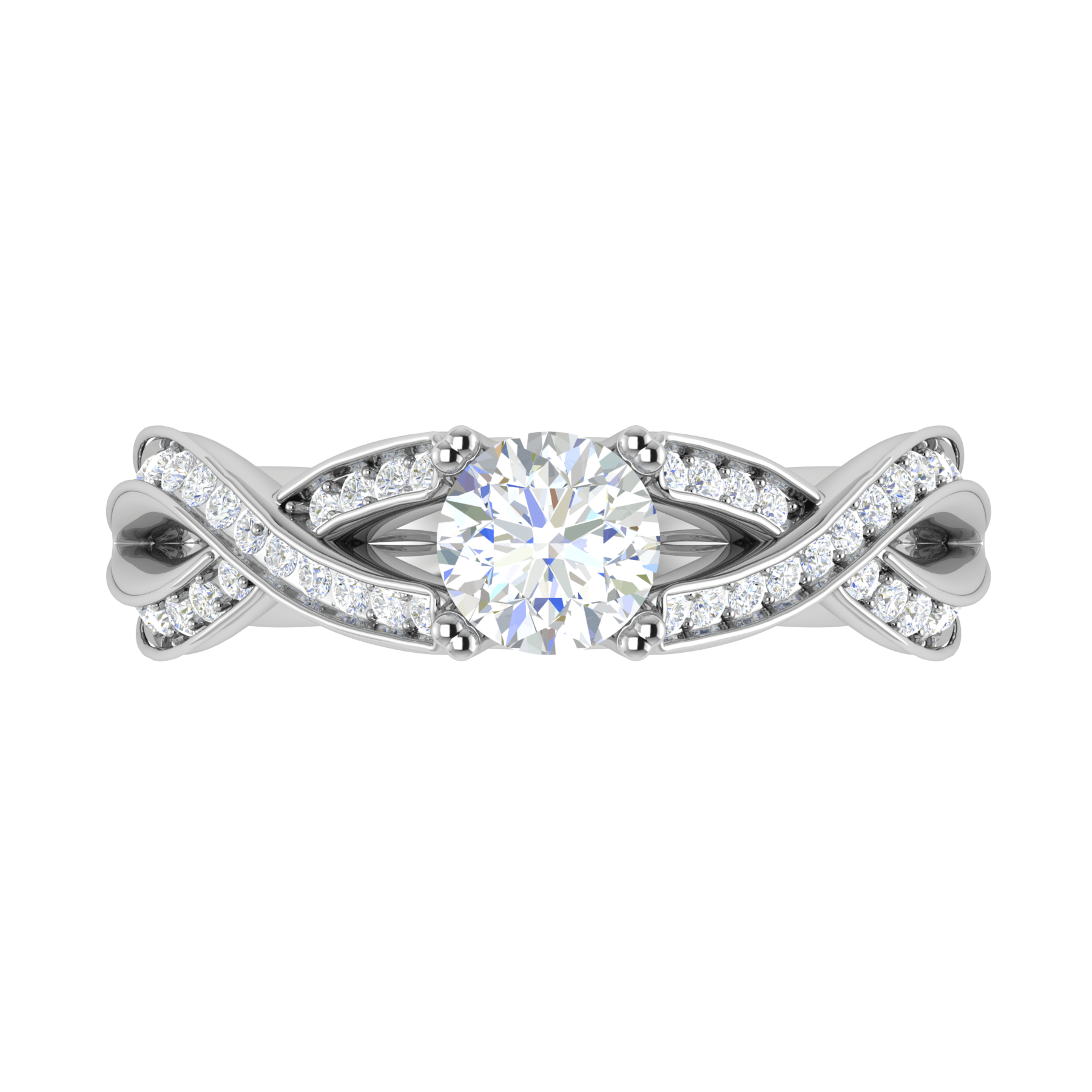 1.50-Carat Lab Grown Solitaire Diamond Twisted Shank Platinum Ring JL PT RP RD LG G 148-C