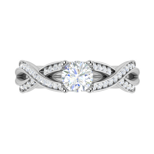 30-Solitaire Diamond Twisted Shank Platinum Ring JL PT RP RD 148