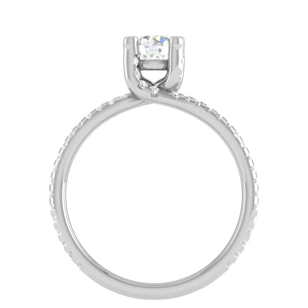 50-Pointer Solitaire Diamond Split Shank Platinum Ring JL PT RP RD 182-A