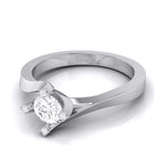 Load image into Gallery viewer, Designer Platinum Solitaire Engagement Ring with Diamond Studded Prongs JL PT G-122
