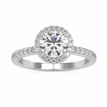 Load image into Gallery viewer, 2-Carat Lab Grown Solitaire Halo Diamond Shank Platinum Engagement Ring JL PT LG G 0108-D
