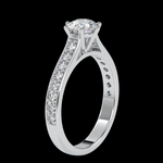 Load image into Gallery viewer, 1.50-Carat Lab Grown Solitaire Diamond Shank Platinum Engagement Ring JL PT LG G 0027-C
