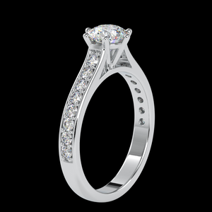 30-Pointer Solitaire Platinum Diamond Shank Engagement Ring JL PT 0027-A