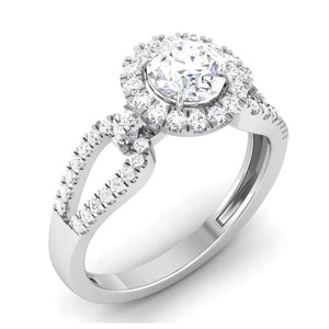 Designer Halo Solitaire Engagement Ring in Platinum JL PT 514