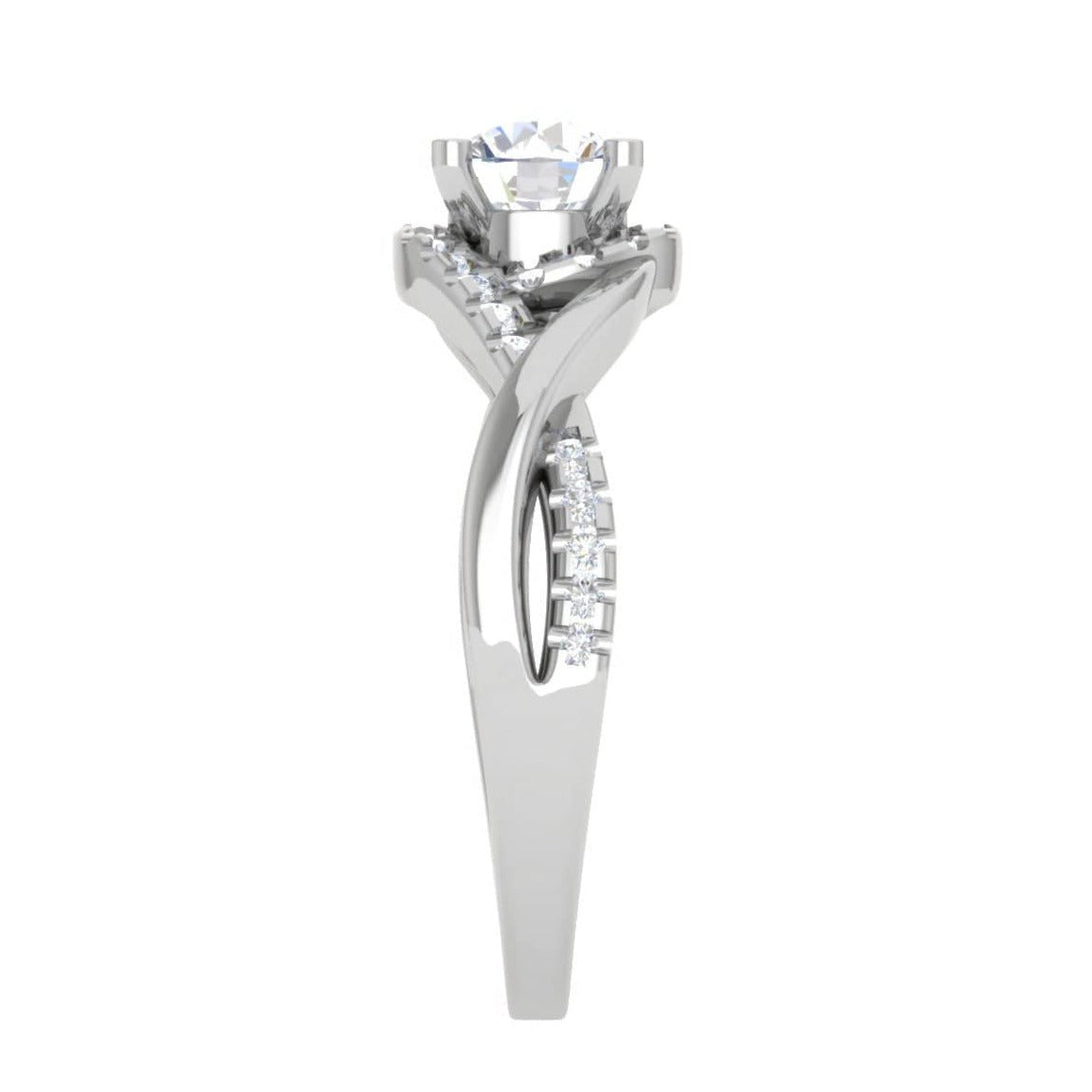 2-Carat Lab Grown Solitaire Platinum Diamond Single Twisted Shank Engagement Ring JL PT LG G WB6007E-D