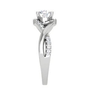 1-Carat Lab Grown Solitaire Platinum Diamond Single Twisted Shank Engagement Ring JL PT LG G WB6007E-B