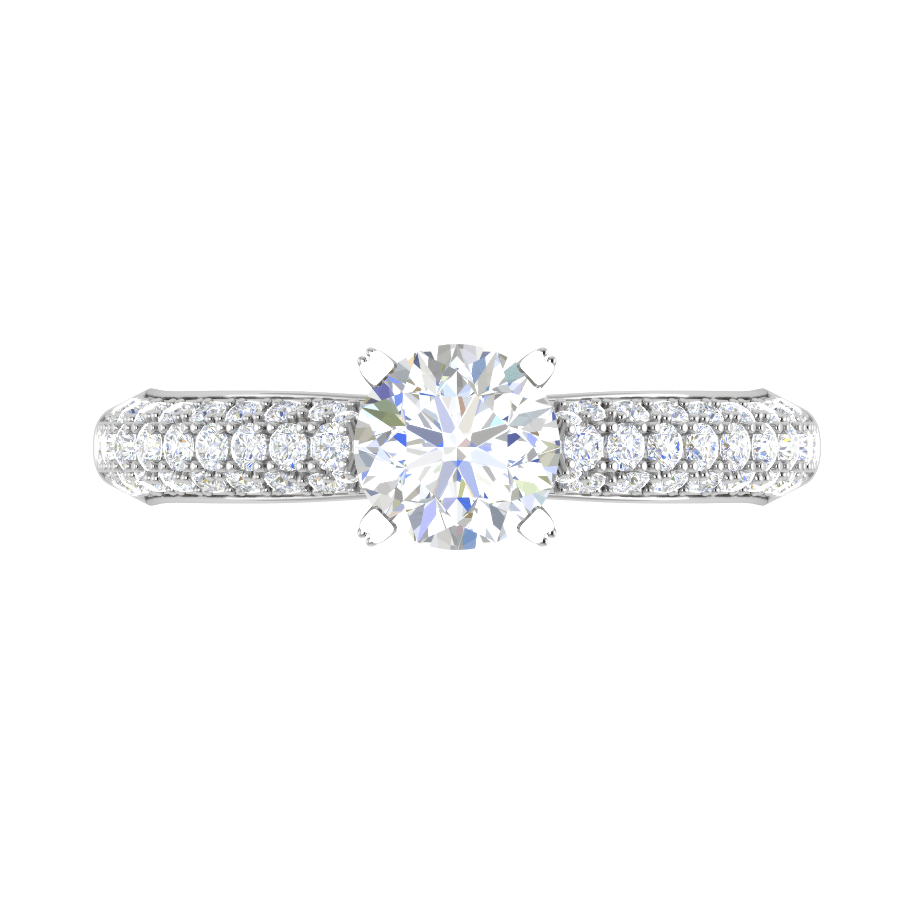 1-Carat Solitaire Diamond Split Shank Platinum Ring JL PT RP RD 161-C