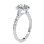 Load image into Gallery viewer, 50-Pointer Lab Grown Solitaire Platinum Halo Diamond Shank Engagement Ring JL PT LG G 0191
