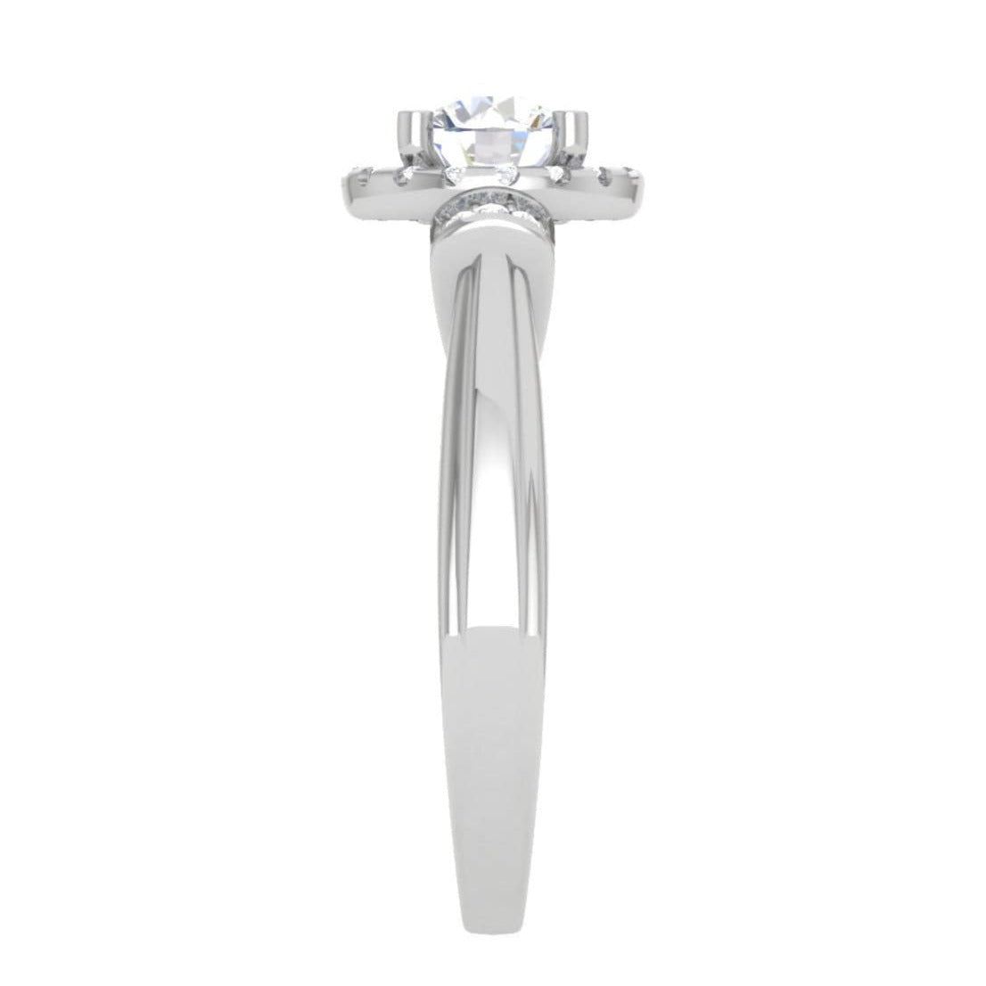 1-Carat Lab Grown Solitaire Halo Diamond Platinum Engagement Ring JL PT LG G WB5996E-B