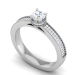 Load image into Gallery viewer, 50-Pointer Lab Grown Solitaire Single Halo Diamond Shank Platinum Ring JL PT RP RD LG G 157
