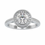 Load image into Gallery viewer, 30-Pointer Solitaire Single Halo Diamond Shank Platinum Engagement Ring JL PT 0071-B
