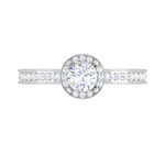 Load image into Gallery viewer, 1-Carat Solitaire Halo Diamond Shank Platinum Ring for Women JL PT RV RD 137-D
