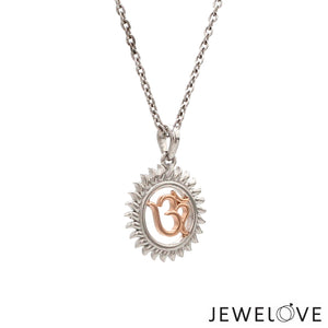 Platinum + Rose Gold Om Pendant JL PT OM-8   Jewelove.US