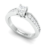 Load image into Gallery viewer, Designer Platinum Solitaire Ring with Diamond Accents JL PT 672
