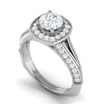 Load image into Gallery viewer, 1-Carat Solitaire Halo Platinum Split Shank Engagement Ring JL PT WB5982E-C
