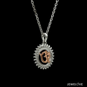 Platinum + Rose Gold Om Pendant JL PT OM-8   Jewelove.US